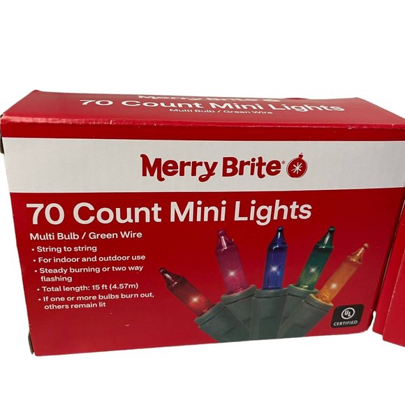 Merry Brite 200 Count Christmas Mini Lights Multi Bulb Green Wire - Picture 4 of 16